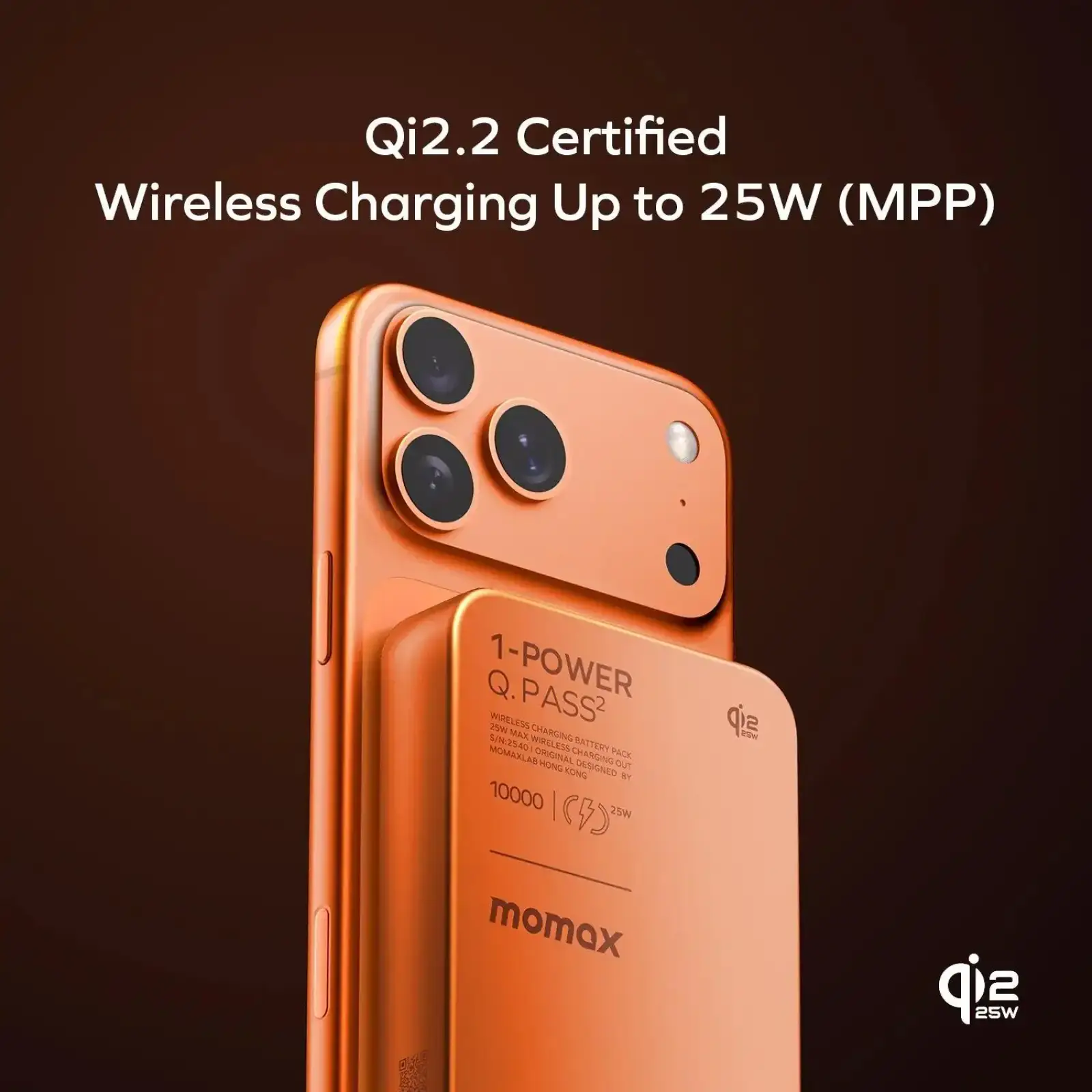 Зовнішній акумулятор WRL 10000MAH SOLAR ORANGE IP168Q22M MOMAX UA