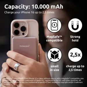 Зовнішній акумулятор USB 10000MAH MAG ROSE MW10000 7344033 INTENSO UA