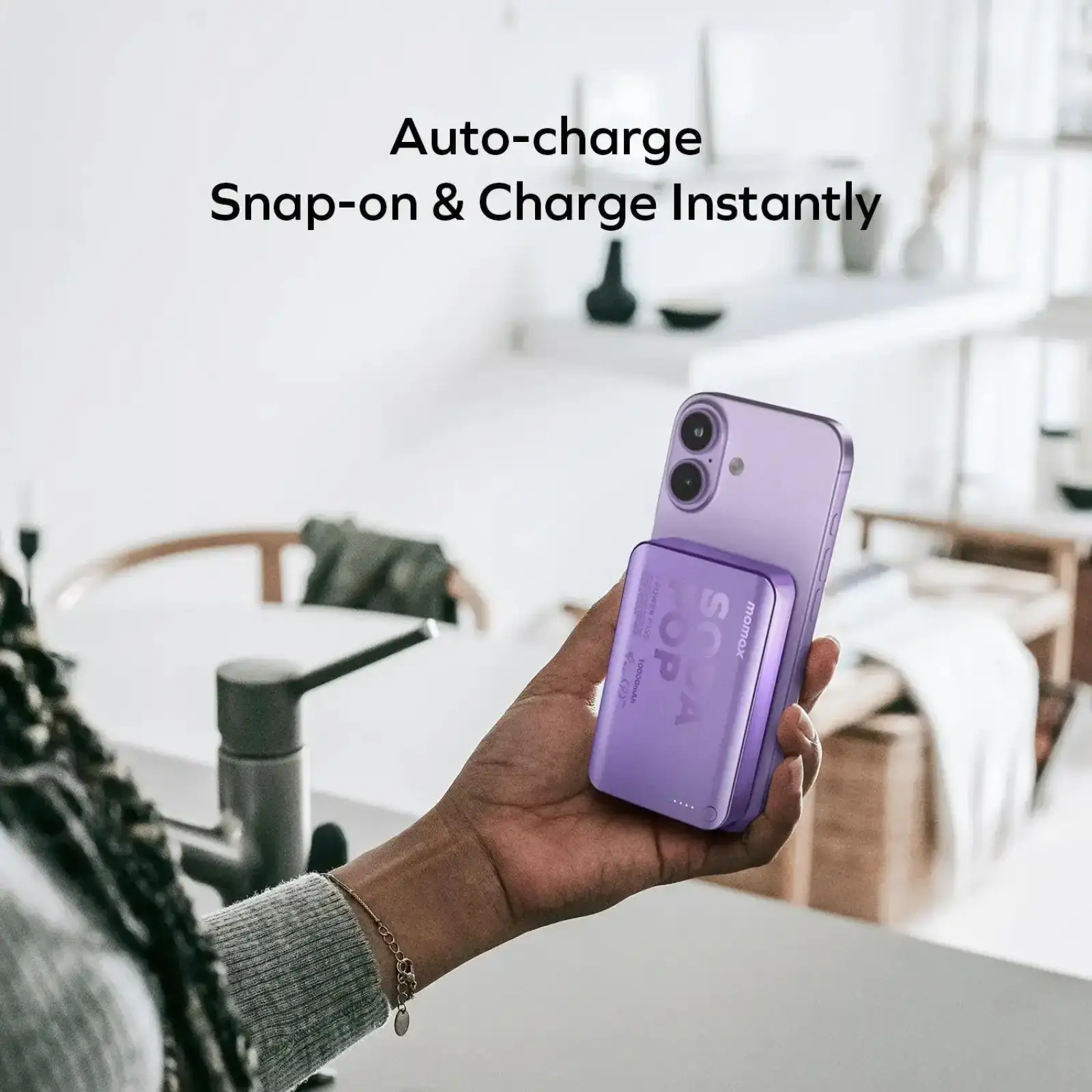 Зовнішній акумулятор WRL 10000MAH PINK IP166P MOMAX UA