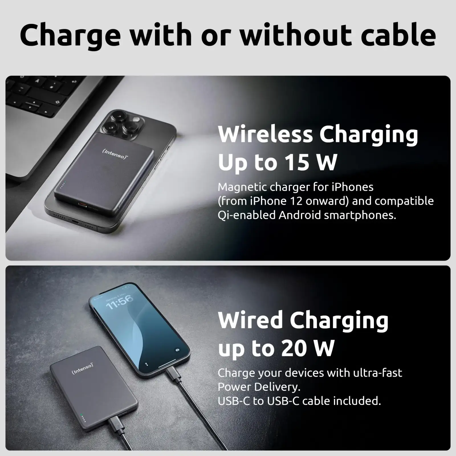 Зовнішній акумулятор USB 5000MAH MAG GREY MW5000 7344024 INTENSO UA