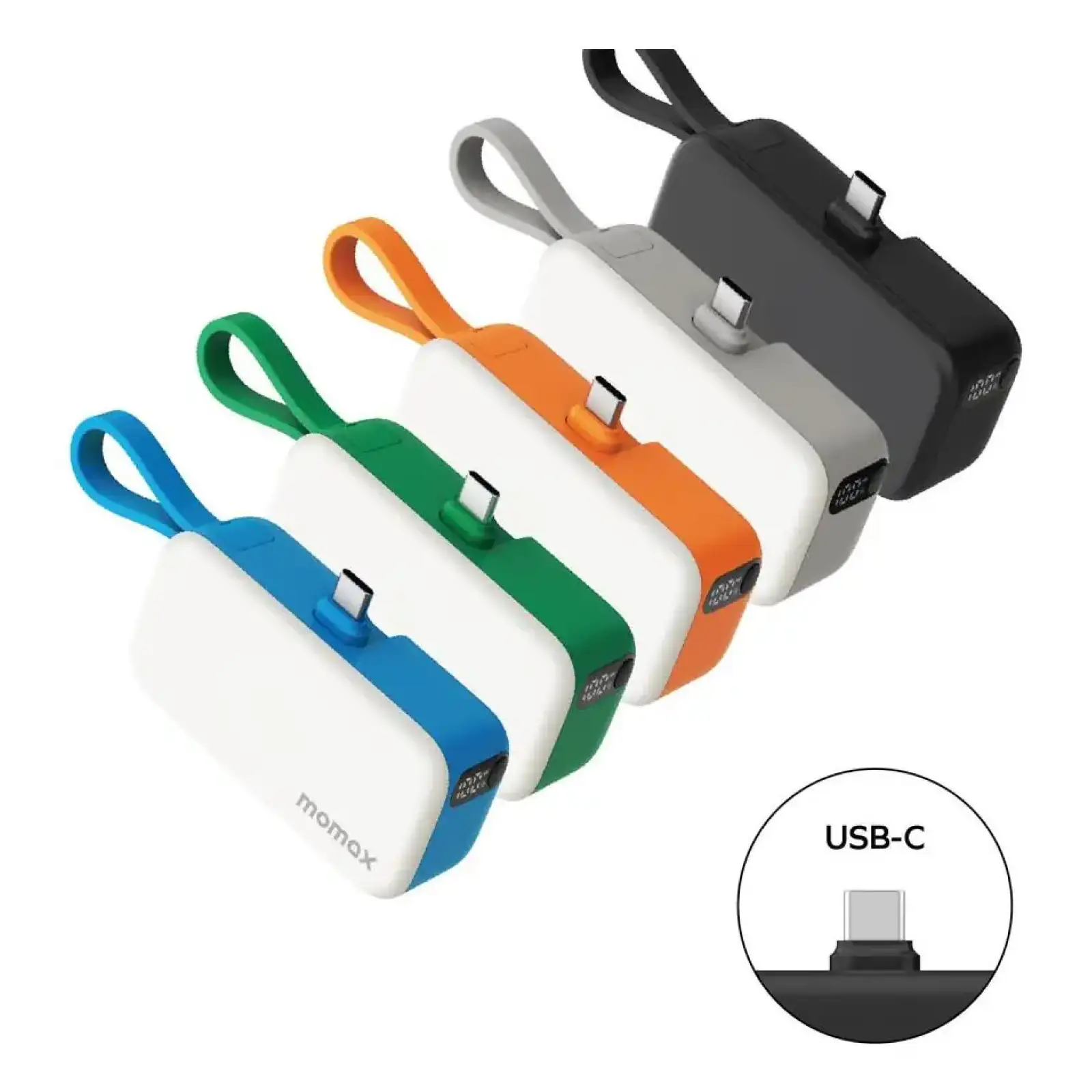 Зовнішній акумулятор USB-C 5000MAH BLACK IP130D MOMAX UA