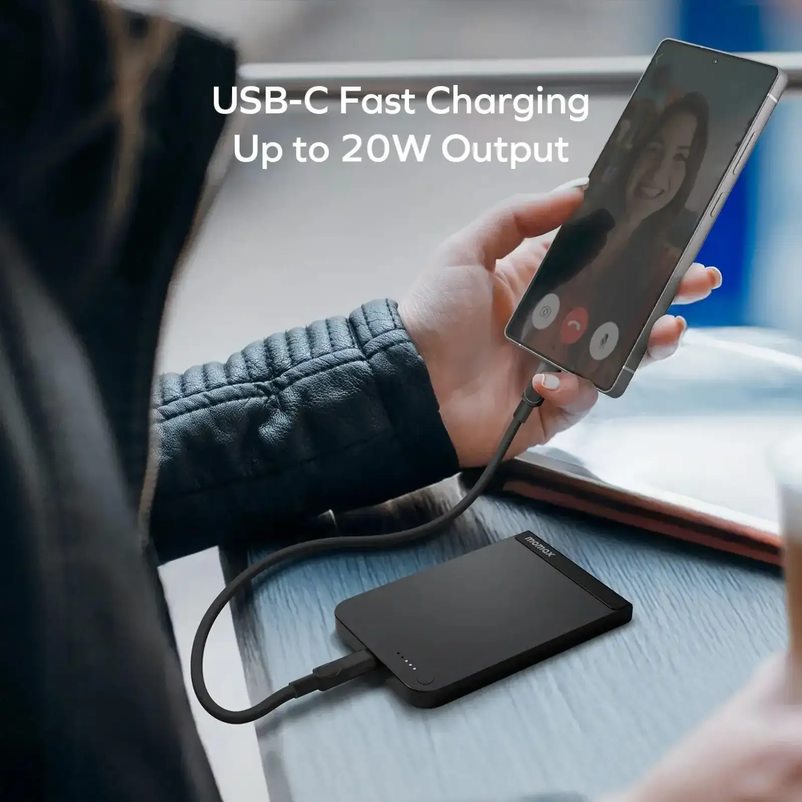 Зовнішній акумулятор WRL 5000MAH SOLAR ORANGE IP161Q2M MOMAX UA