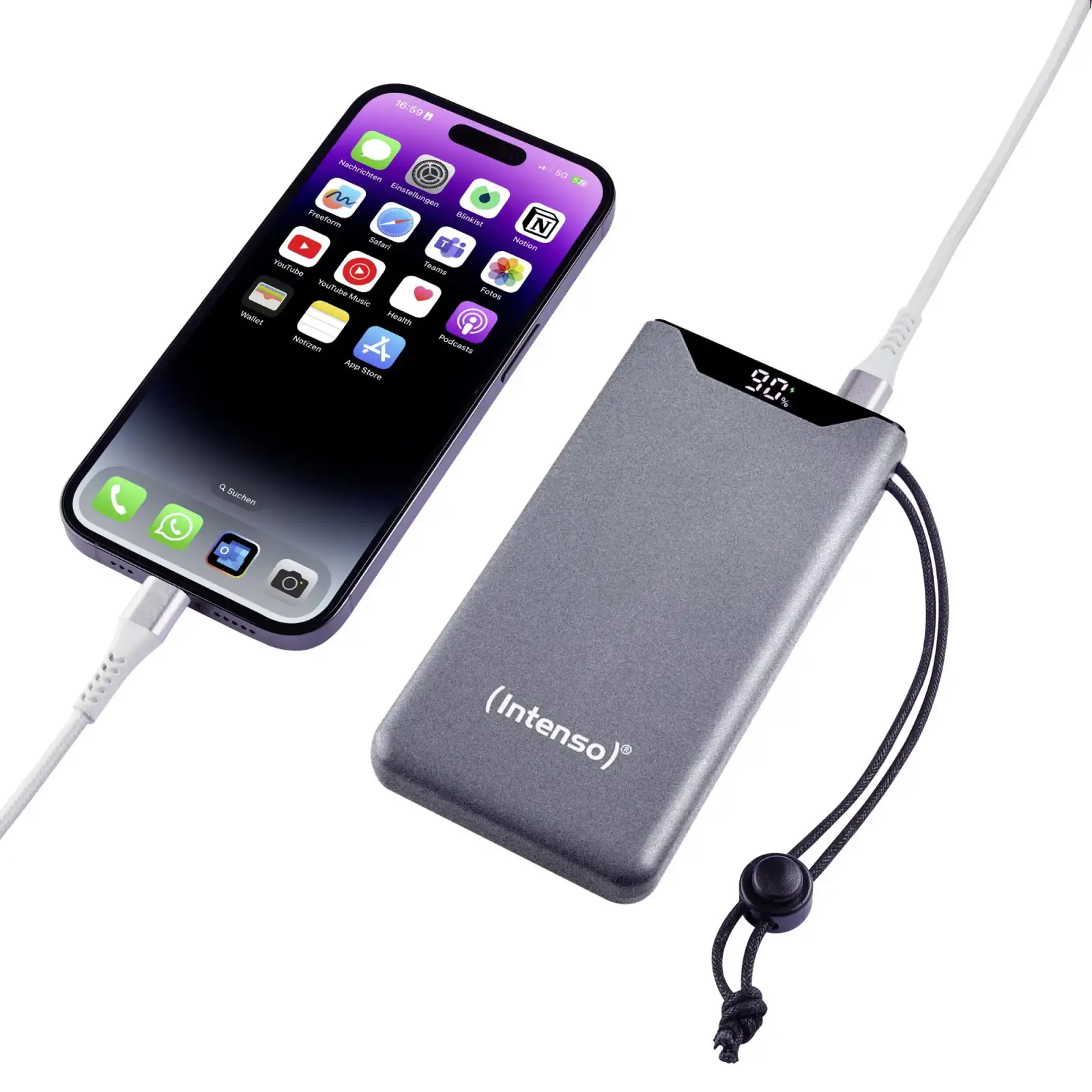 Зовнішній акумулятор USB 10000MAH QC3.0 GREY F10000 7332034 INTENSO UA