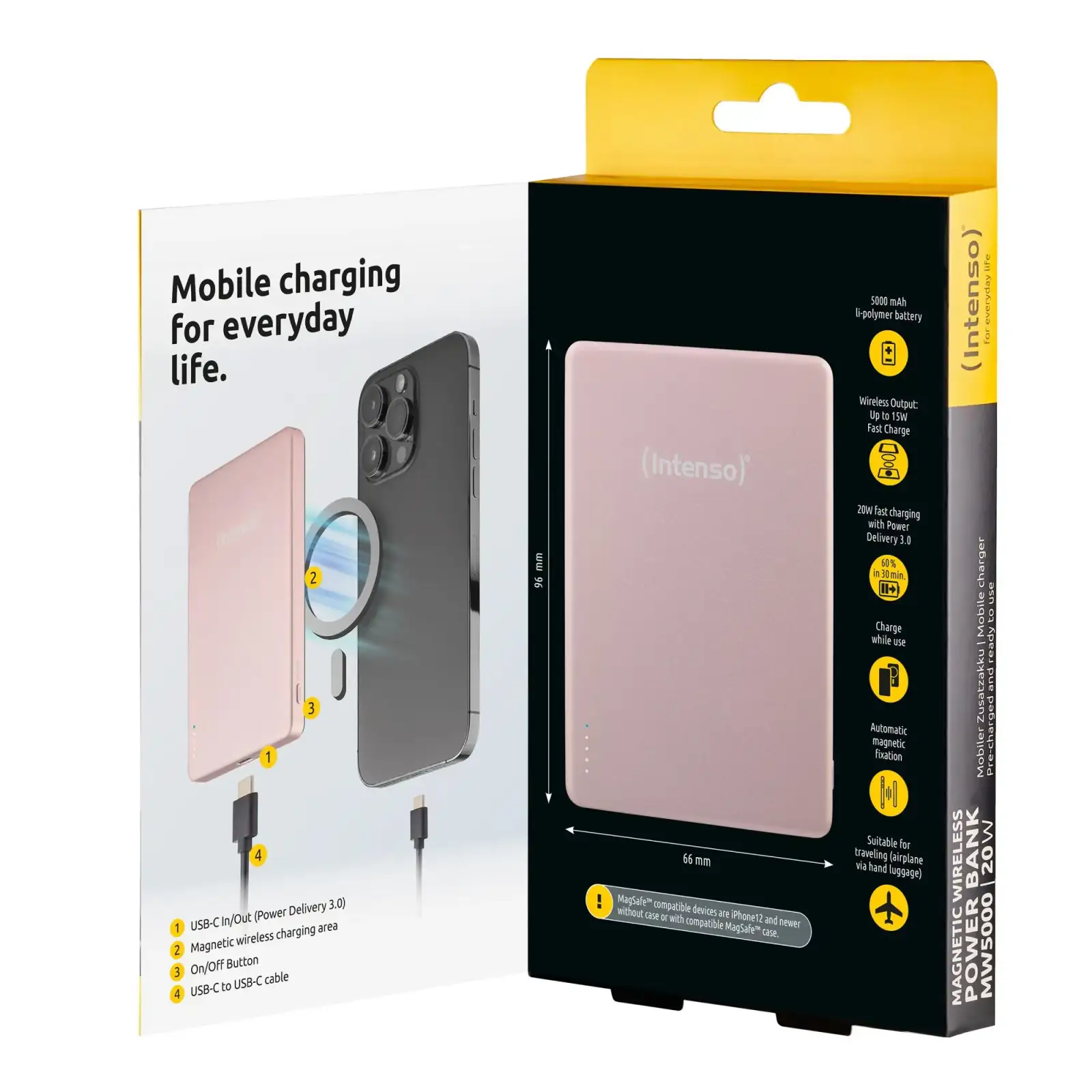 Зовнішній акумулятор USB 5000MAH MAG ROSE MW5000 7344023 INTENSO UA