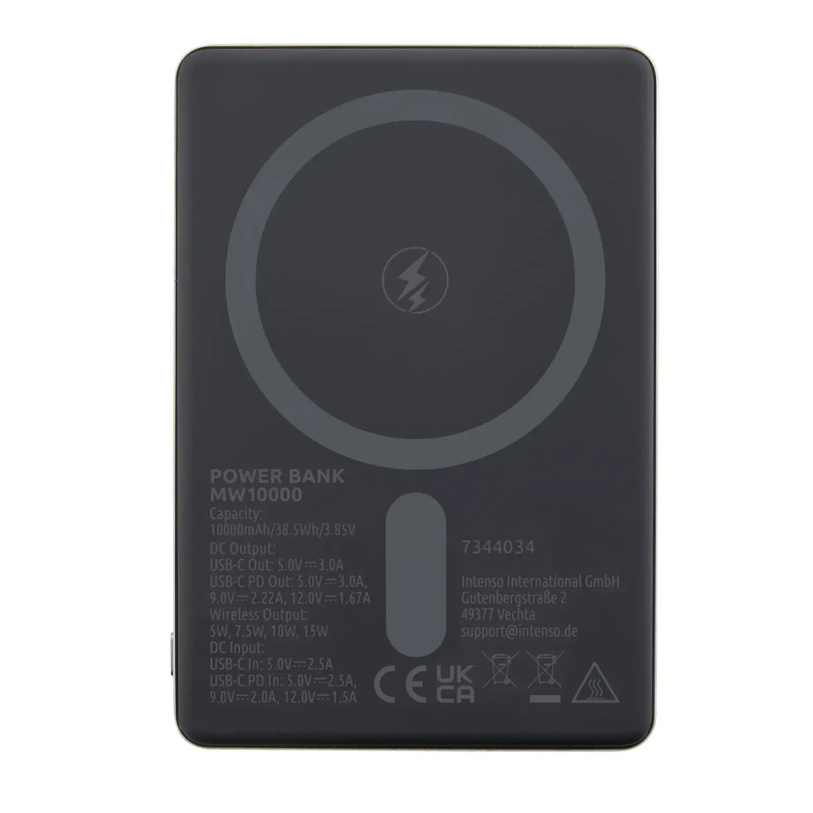Зовнішній акумулятор USB 10000MAH MAG GREY MW10000 7344034 INTENSO UA