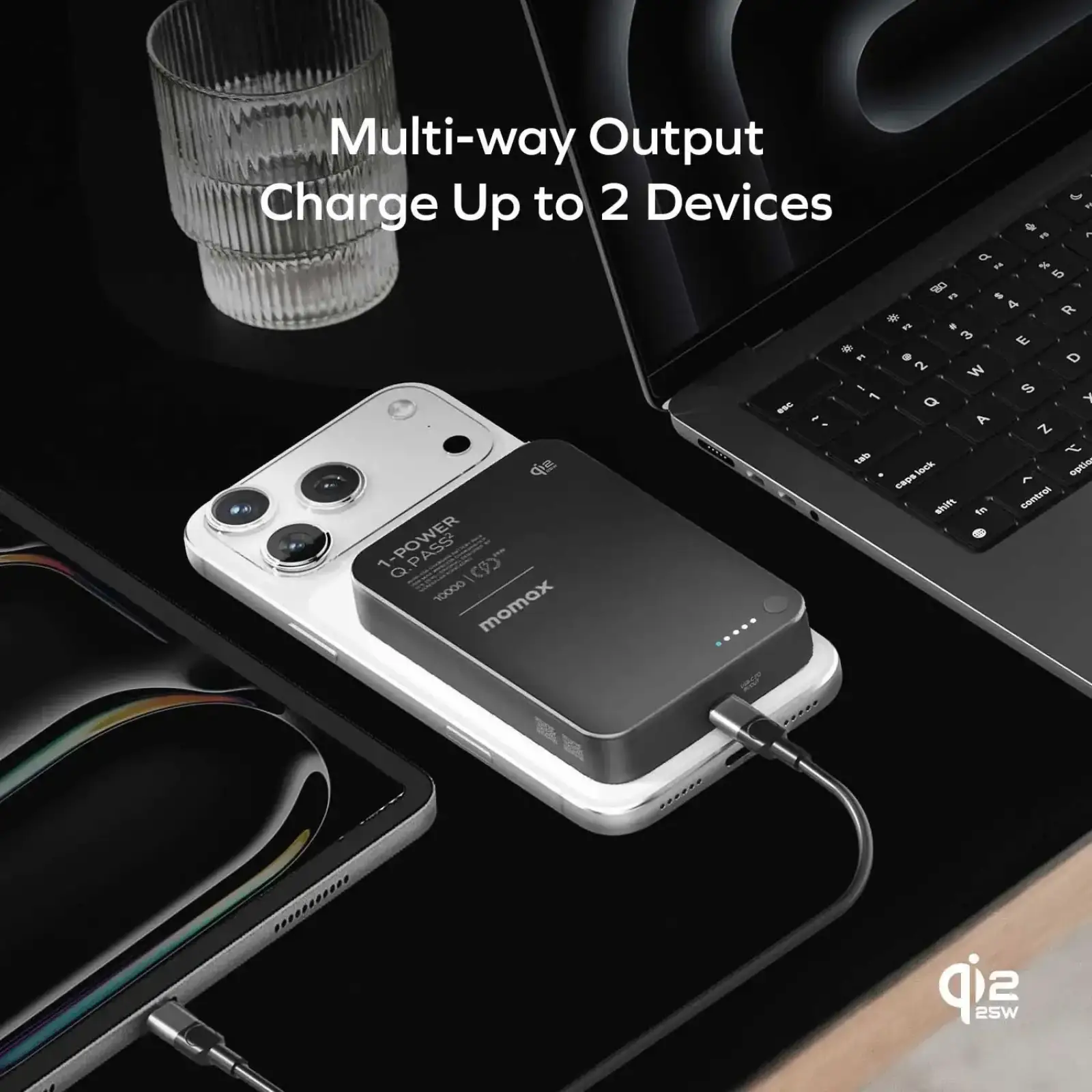 Зовнішній акумулятор WRL 10000MAH SOLAR ORANGE IP168Q22M MOMAX UA