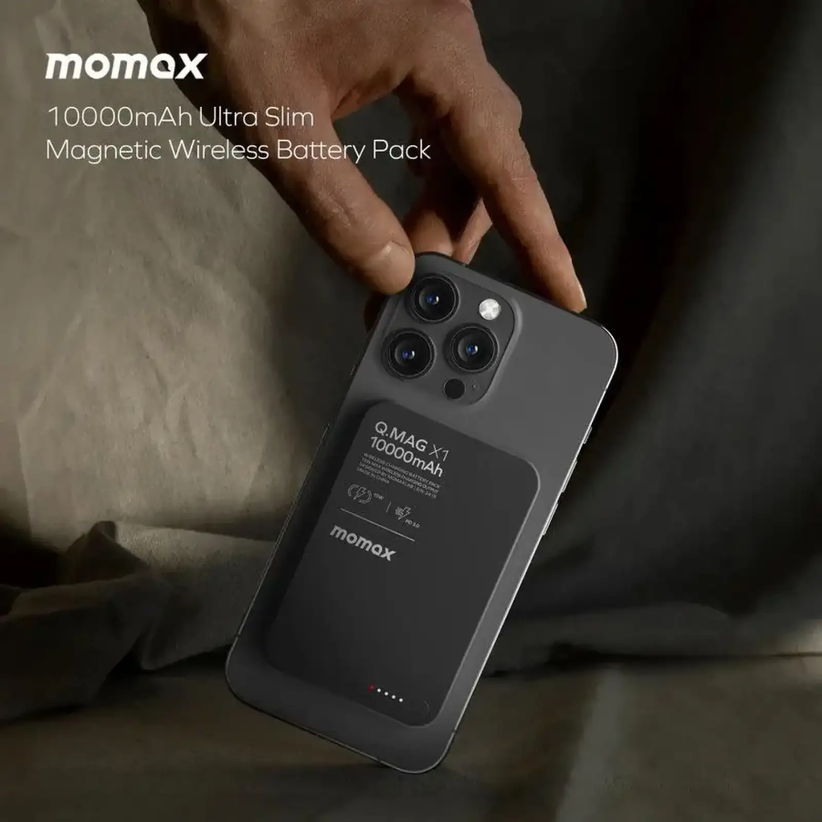 Зовнішній акумулятор WRL 10000MAH Q.MAG X1 BLACK IP117AD MOMAX UA