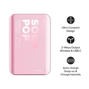 Зовнішній акумулятор WRL 5000MAH PINK IP165P MOMAX UA