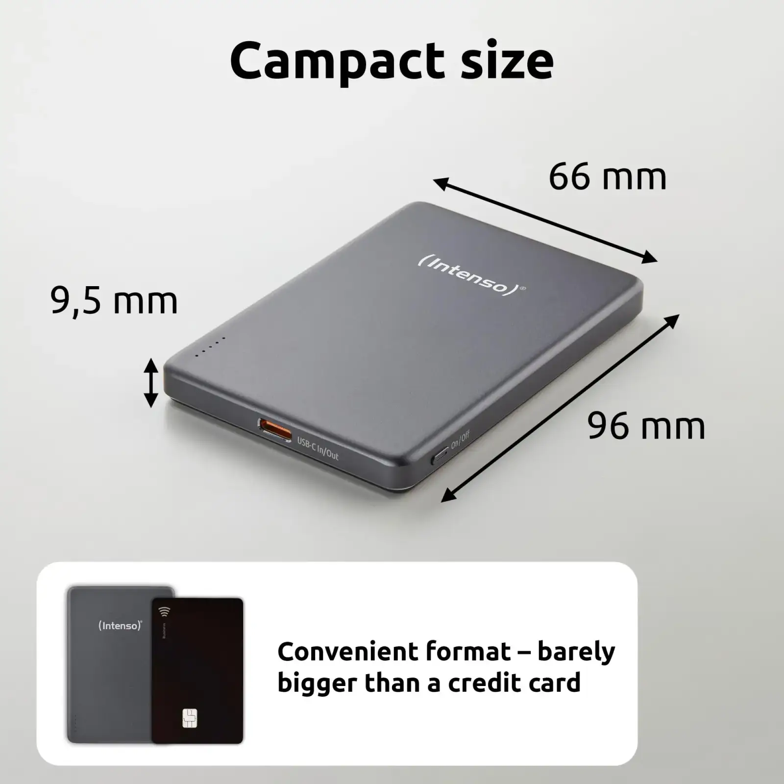 Зовнішній акумулятор USB 5000MAH MAG GREY MW5000 7344024 INTENSO UA