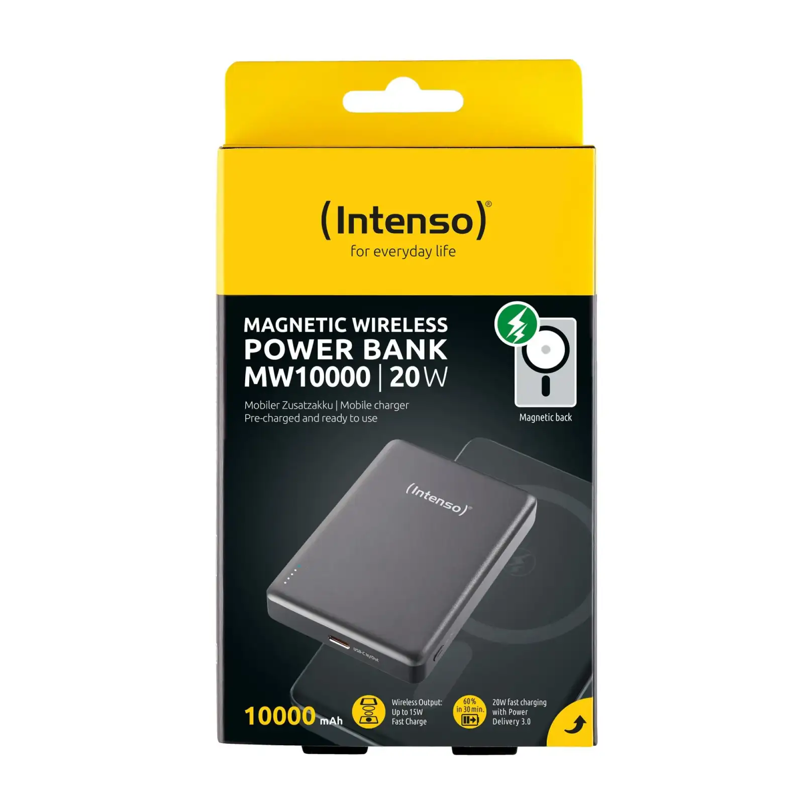 Зовнішній акумулятор USB 10000MAH MAG GREY MW10000 7344034 INTENSO UA