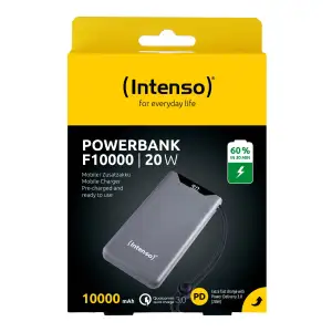 Зовнішній акумулятор USB 10000MAH QC3.0 GREY F10000 7332034 INTENSO UA