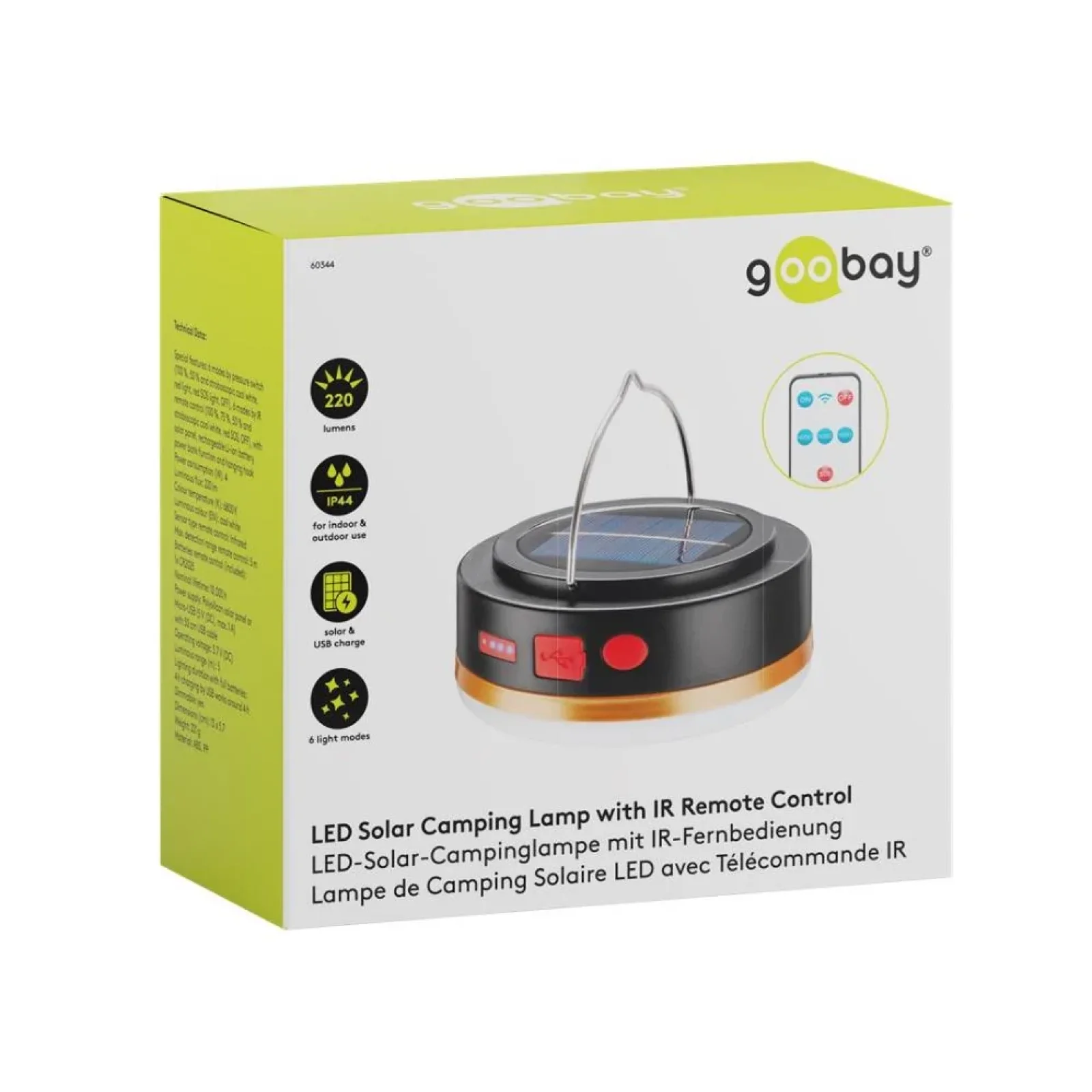 Лампа LED SOLAR W/REMOTE 60344 GOOBAY UA