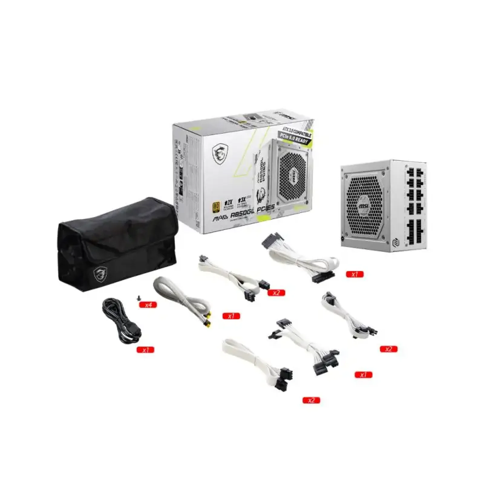 Блок питания ATX 850W MAG A850GL PCIE5 WHITE MSI UA