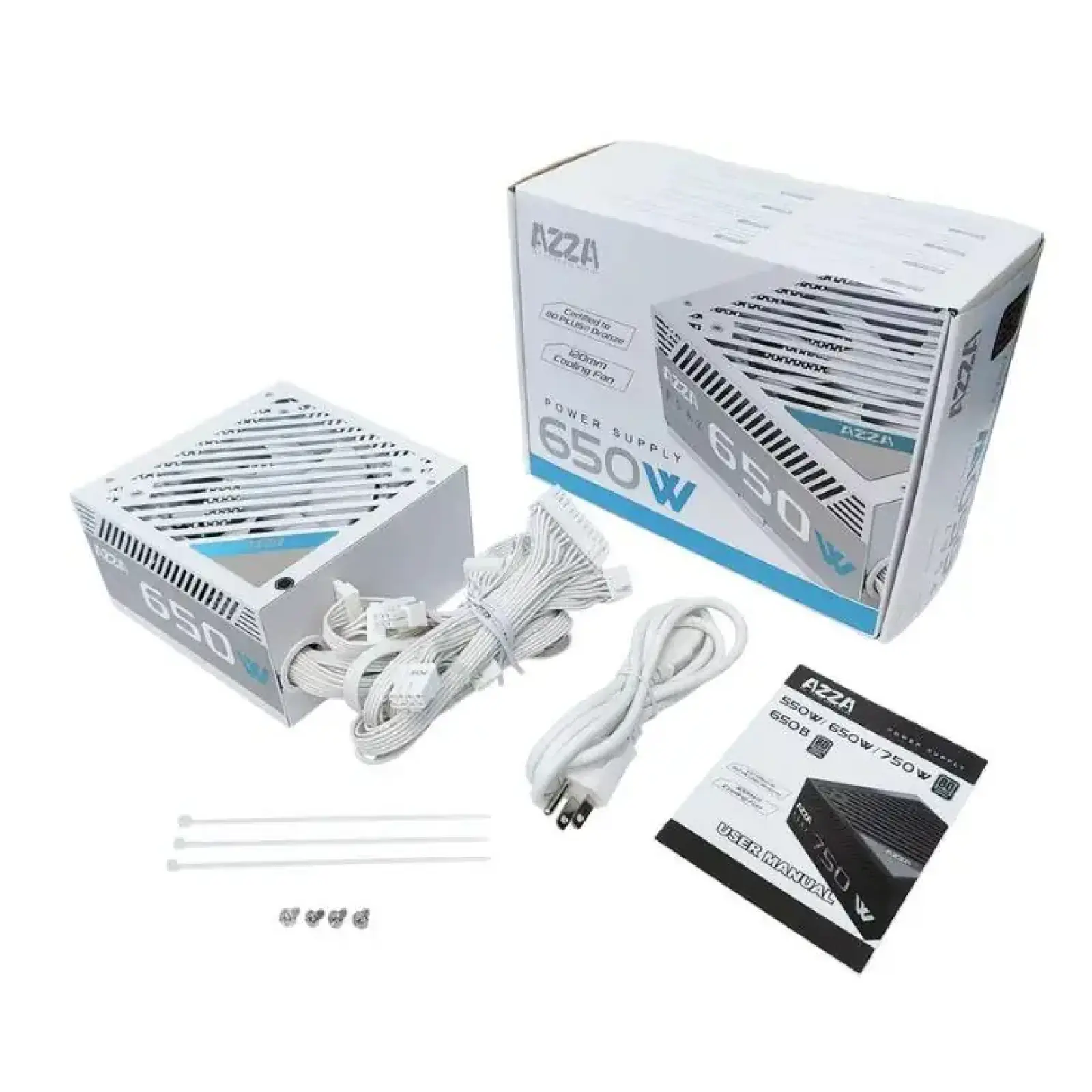 Блок живлення ATX 650W PSAZ-650B-WHITE AZZA UA
