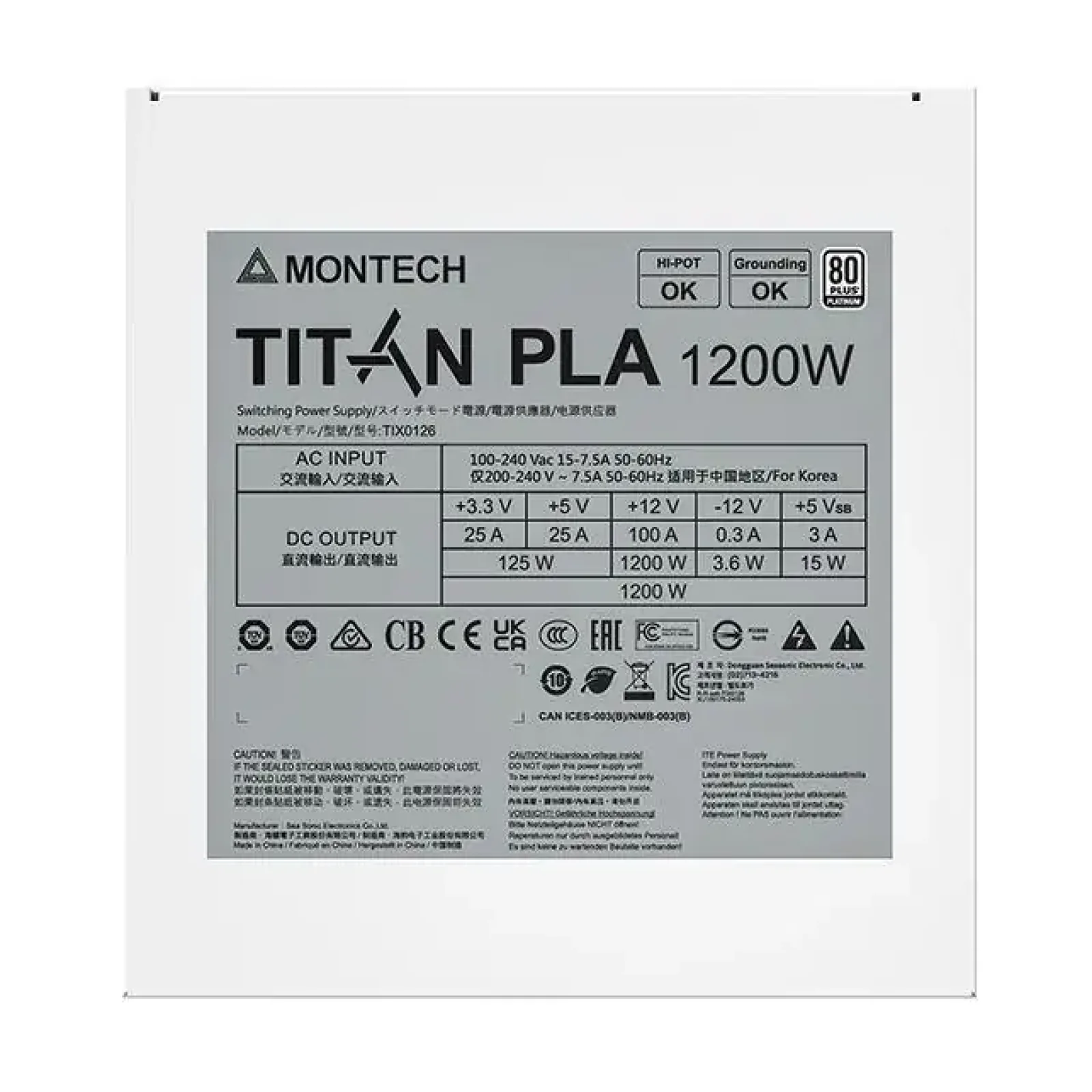 Блок живлення ATX 1200W TIX0126 TITAN PLA 1200 MONTECH UA