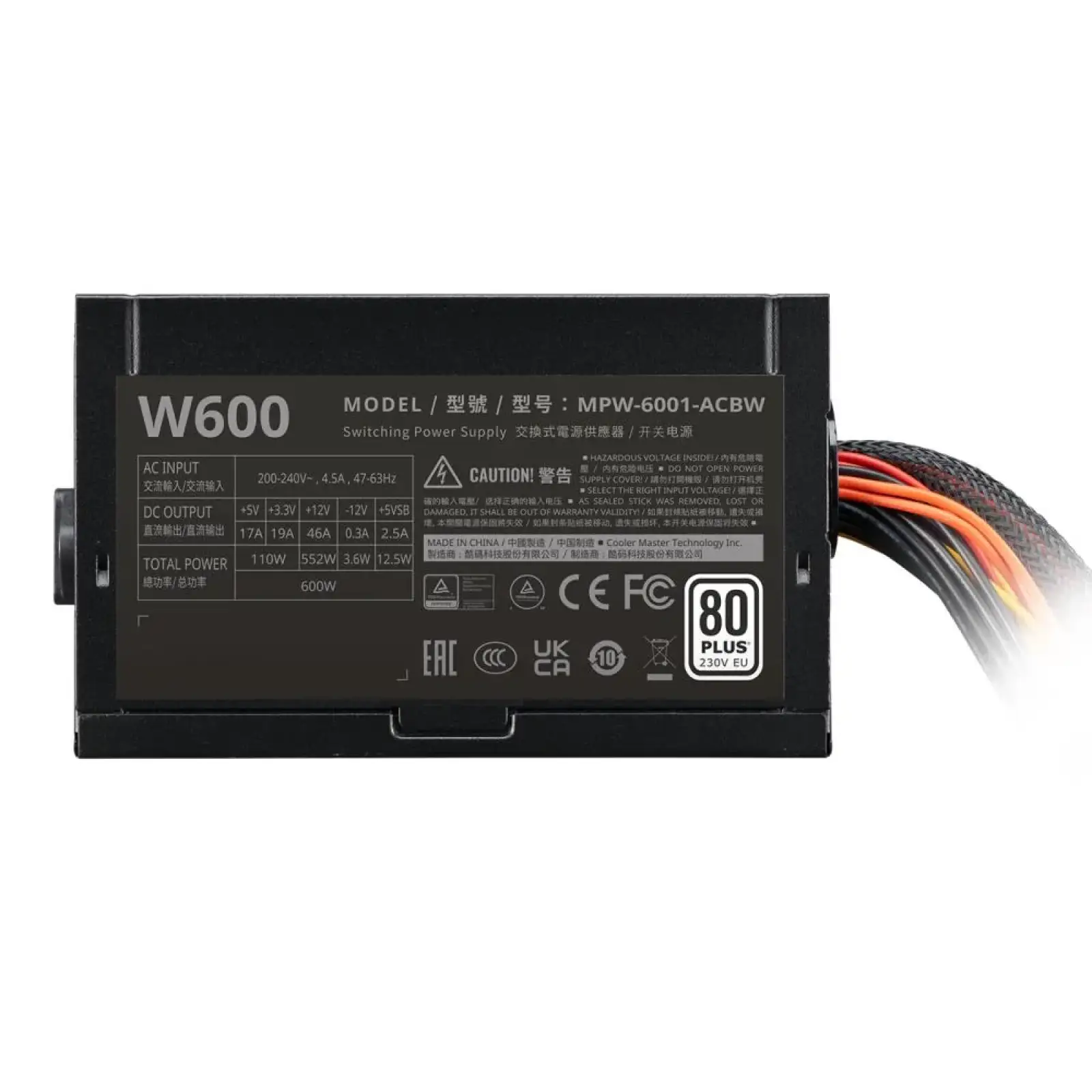 Блок живлення ATX 600W MPW-6001-ACBW-B COOLER MASTER UA