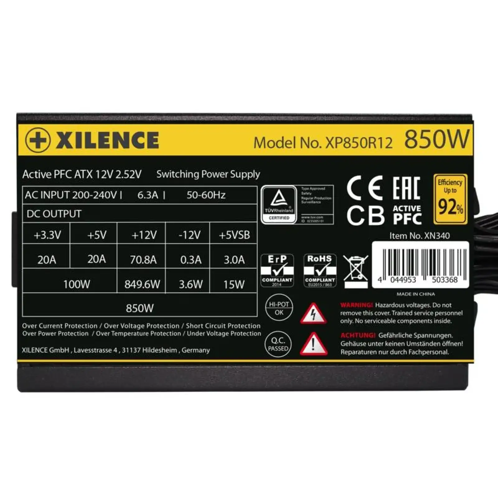 Блок живлення ATX2.52 850W XP850R12 XILENCE UA