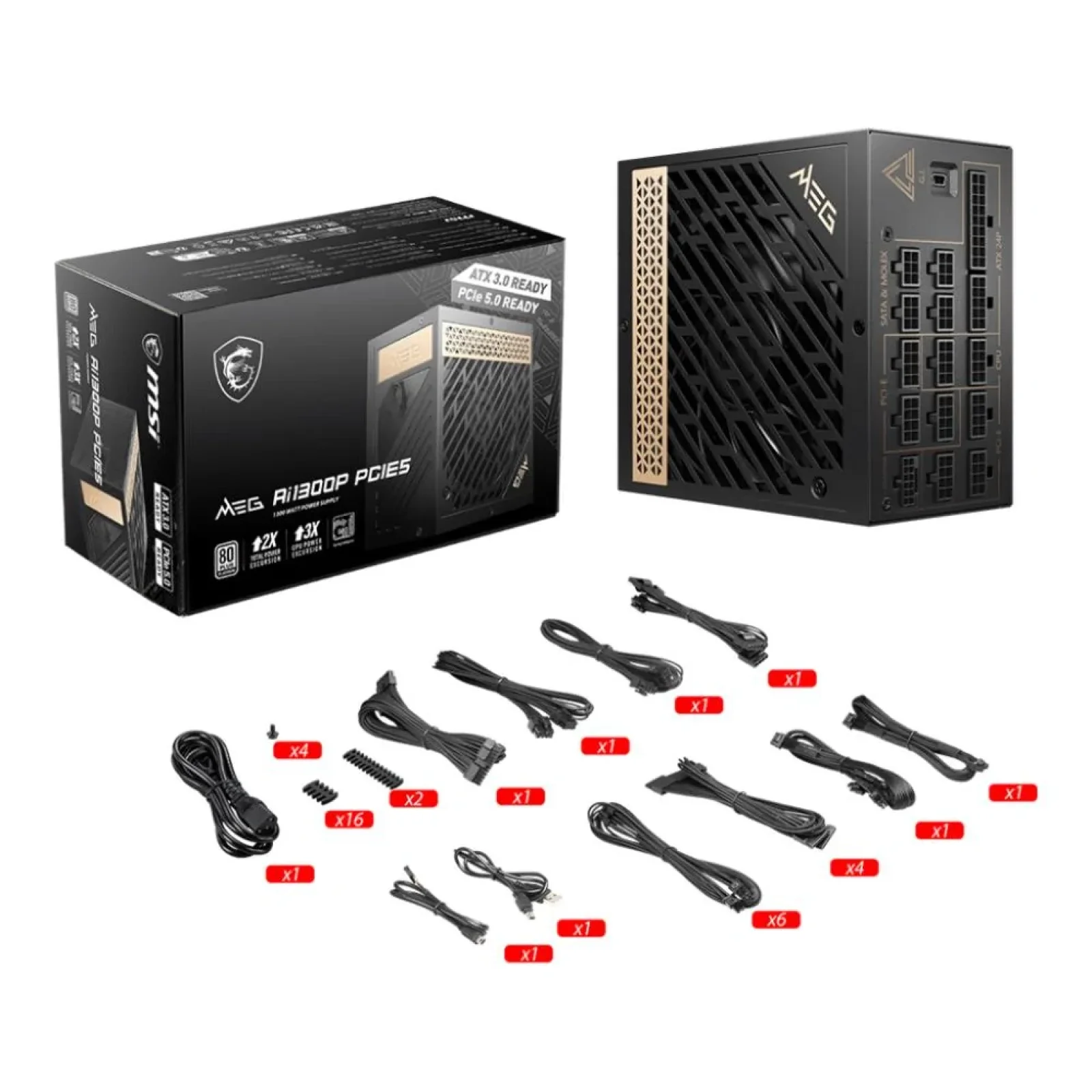 Блок питания ATX 1300W MEG AI1300P PCIE5 MSI UA
