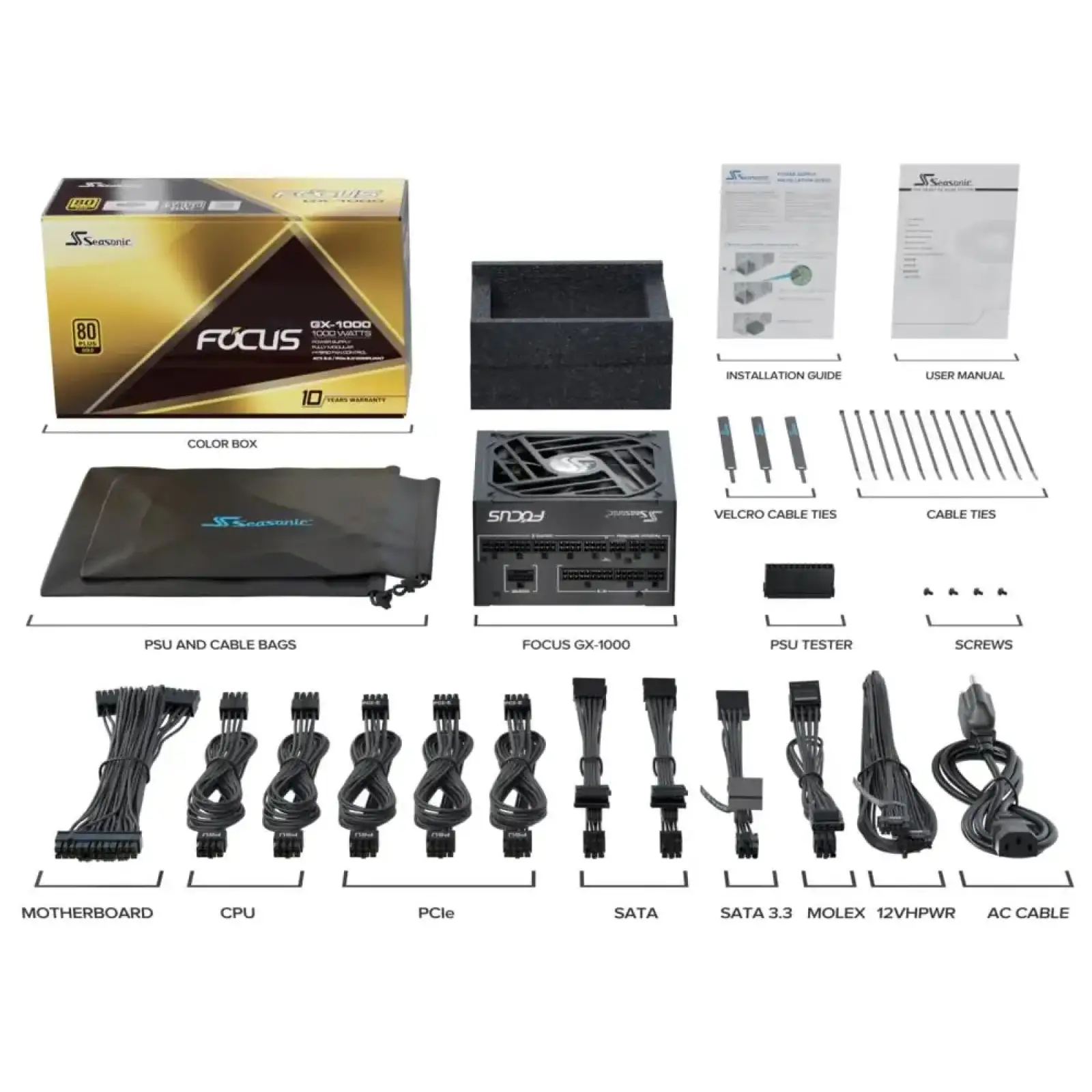 Блок живлення ATX 3.0 1000W FOCUS-GX-1000-V4 SEASONIC UA