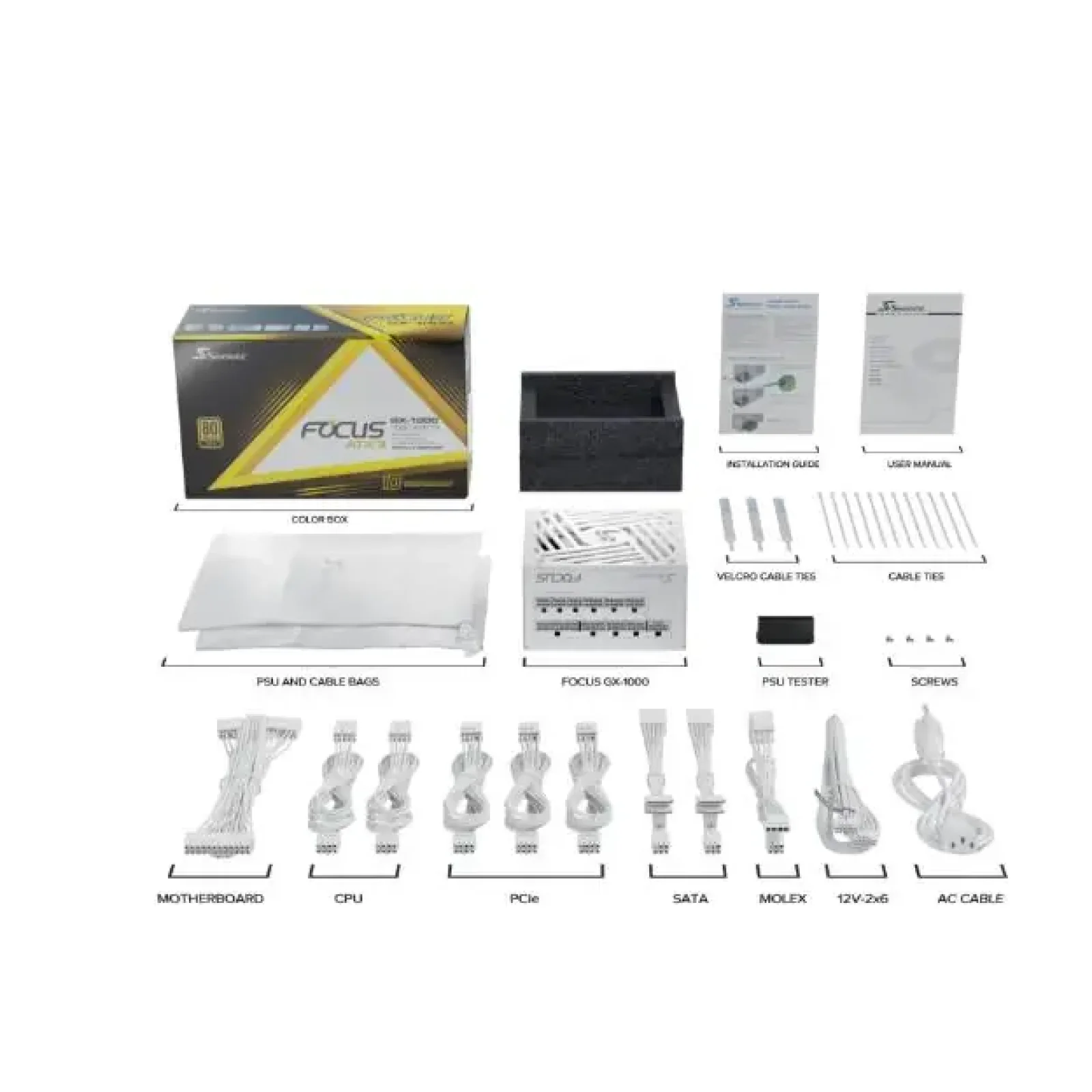 Блок живлення ATX 1000W FOCUSGX-1000-ATX31-WH SEASONIC (FOCUS-GX-1000-ATX31-WHITE) UA