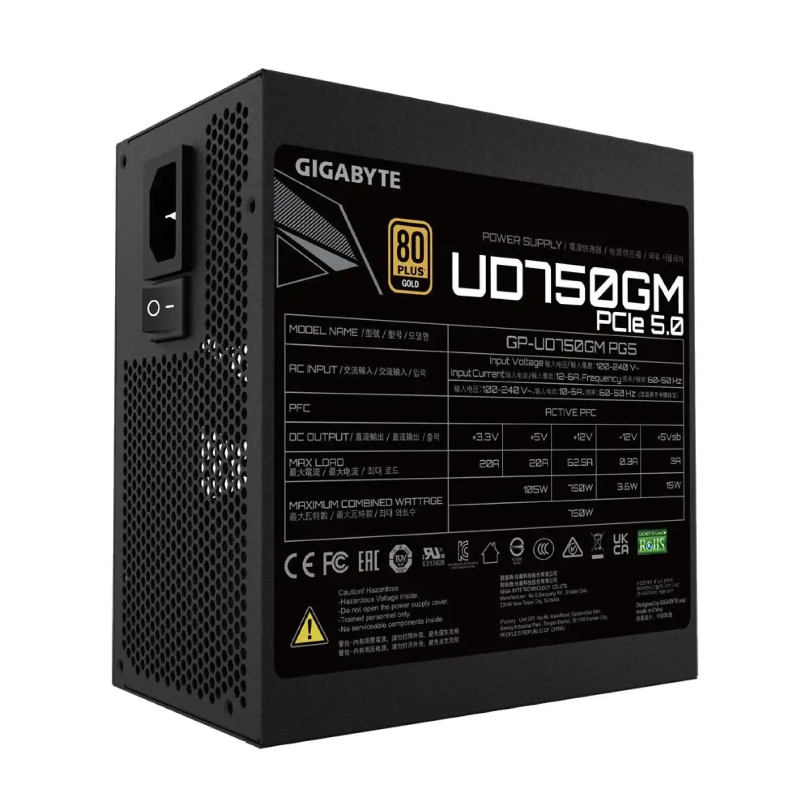 Блок живлення ATX3.0 750W GP-UD750GM PG5 GIGABYTE UA