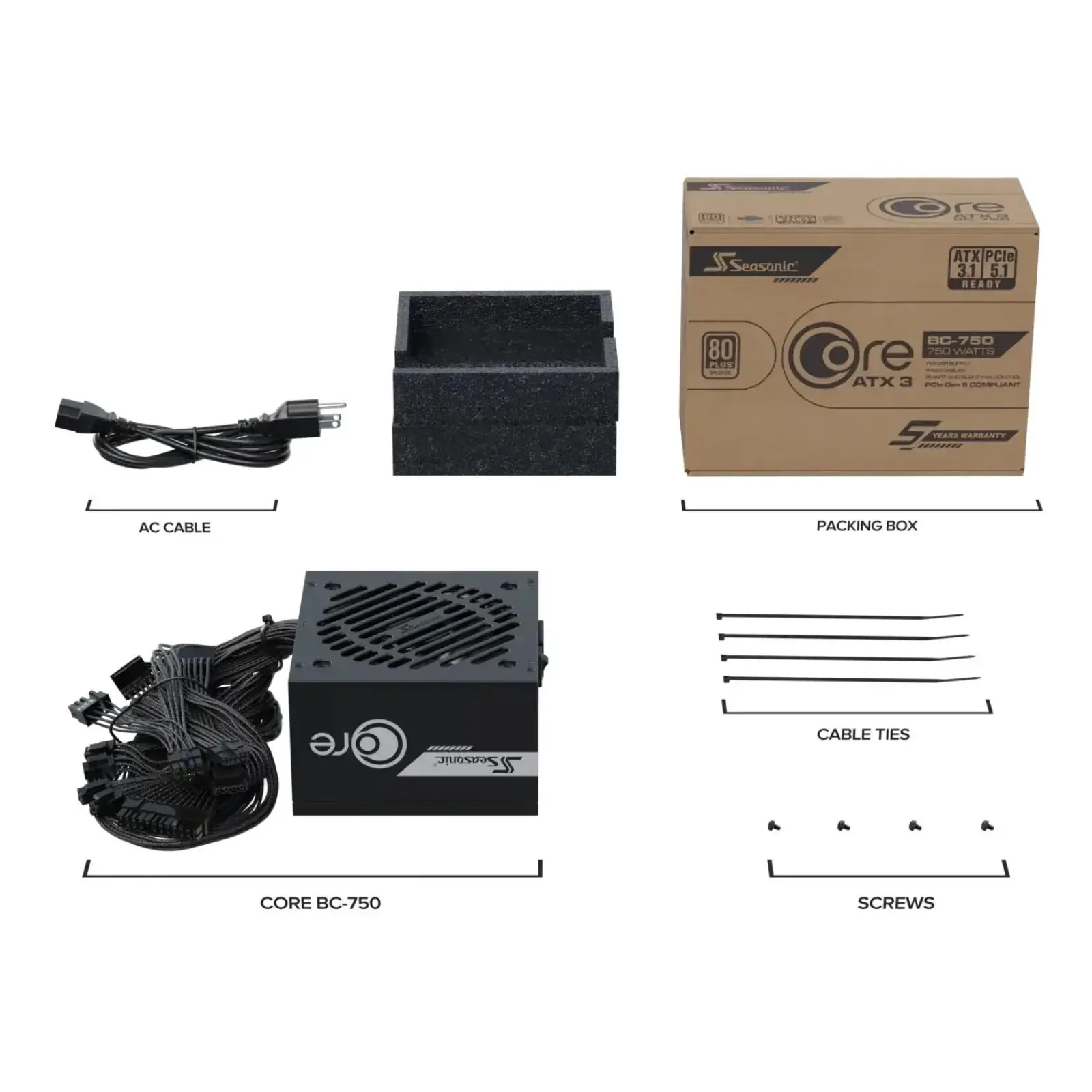 Блок живлення ATX 750W CORE BC-750 ATX31 SEASONIC UA