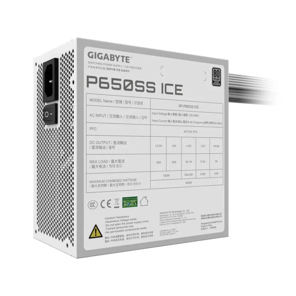 Блок живлення ATX3.0 650W GP-P650SS ICE GIGABYTE UA