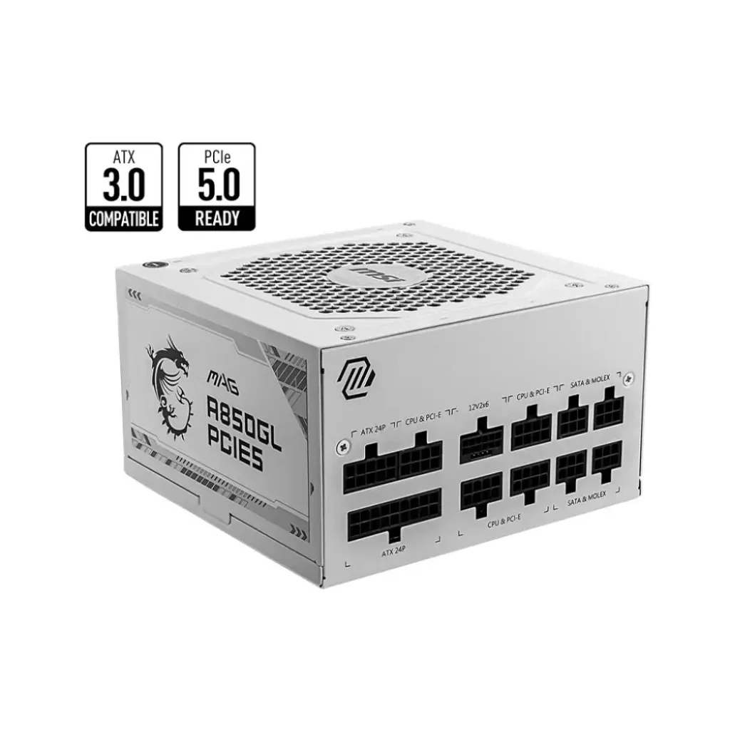 Блок живлення ATX 850W MAG A850GL PCIE5 WHITE MSI UA