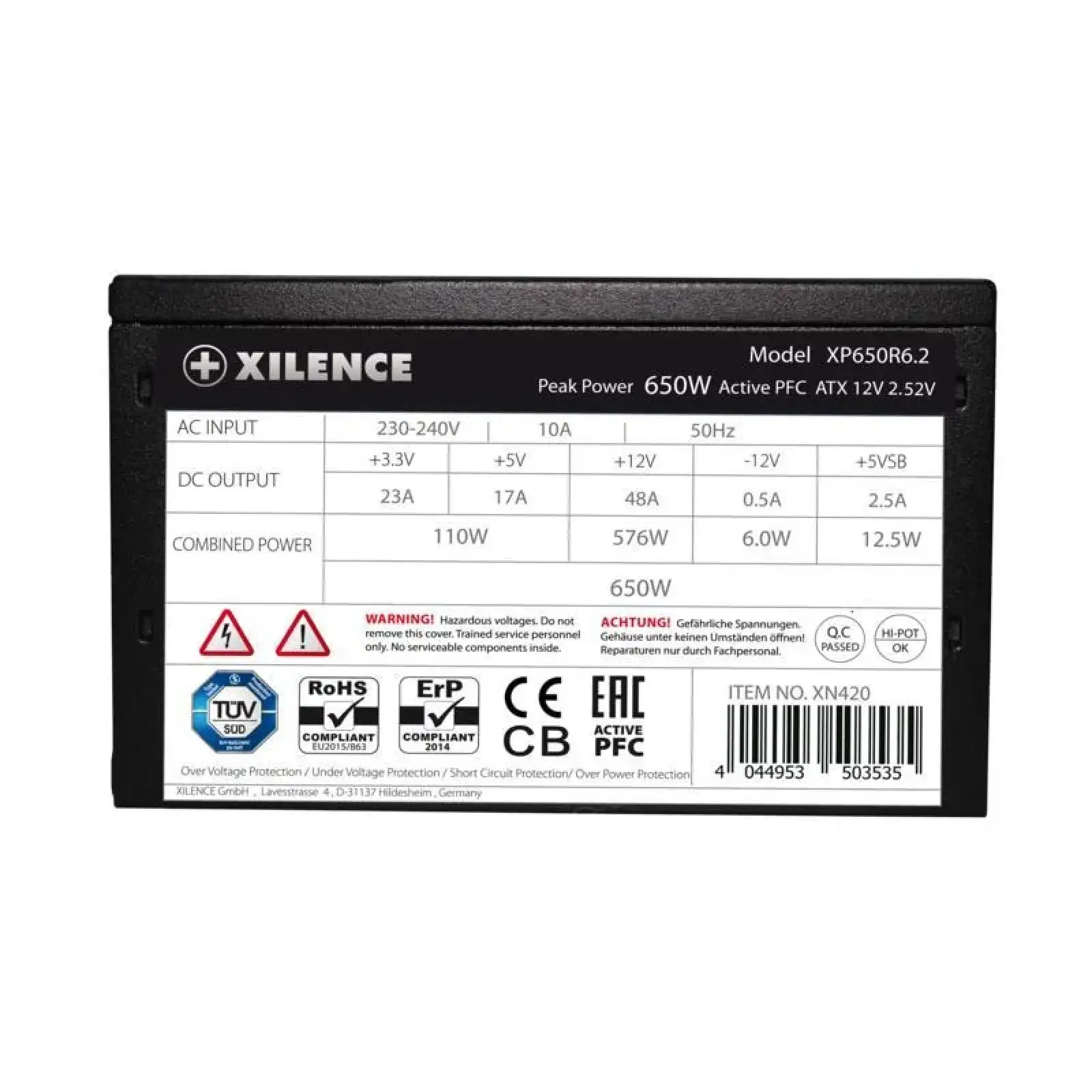Блок живлення ATX2.52 650W XP650R6.2 BULK XILENCE UA