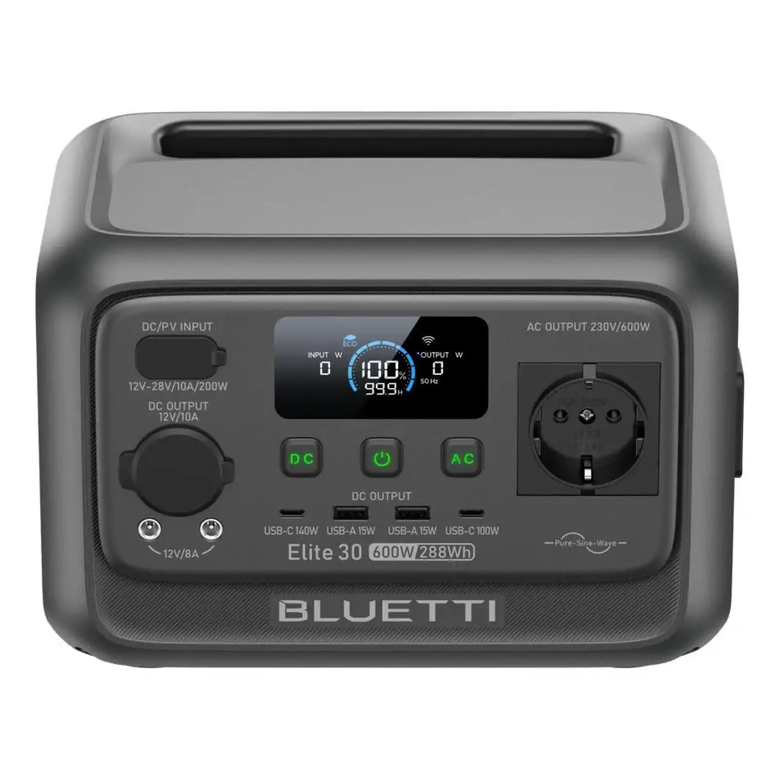 Портативная зарядная станция BLUETTI Elite 30 V2 600W 288Wh (P-EL30V2-EU-GY-BL-010) UA
