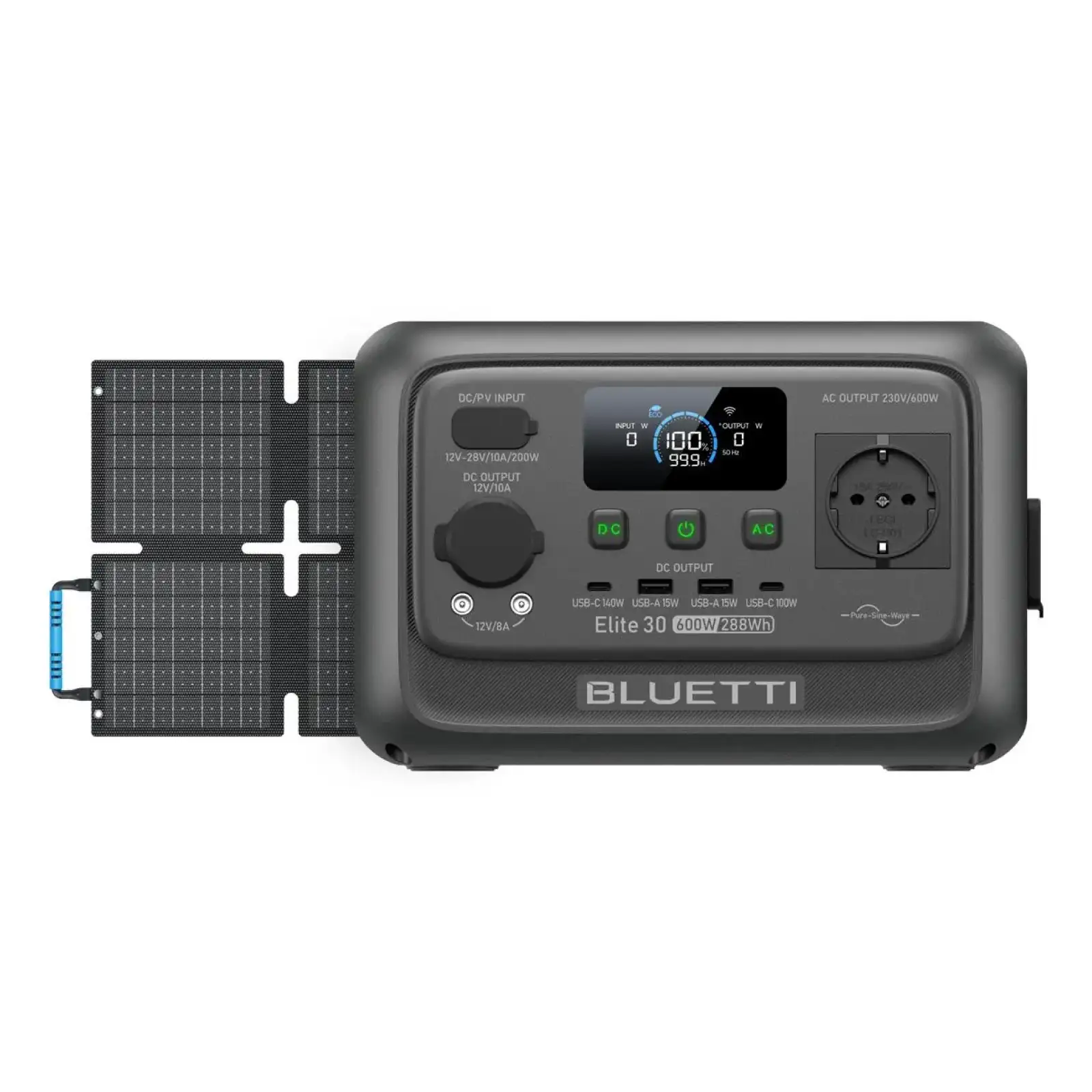 Портативная зарядная станция BLUETTI Elite 30 V2 600W 288Wh (P-EL30V2-EU-GY-BL-010) UA
