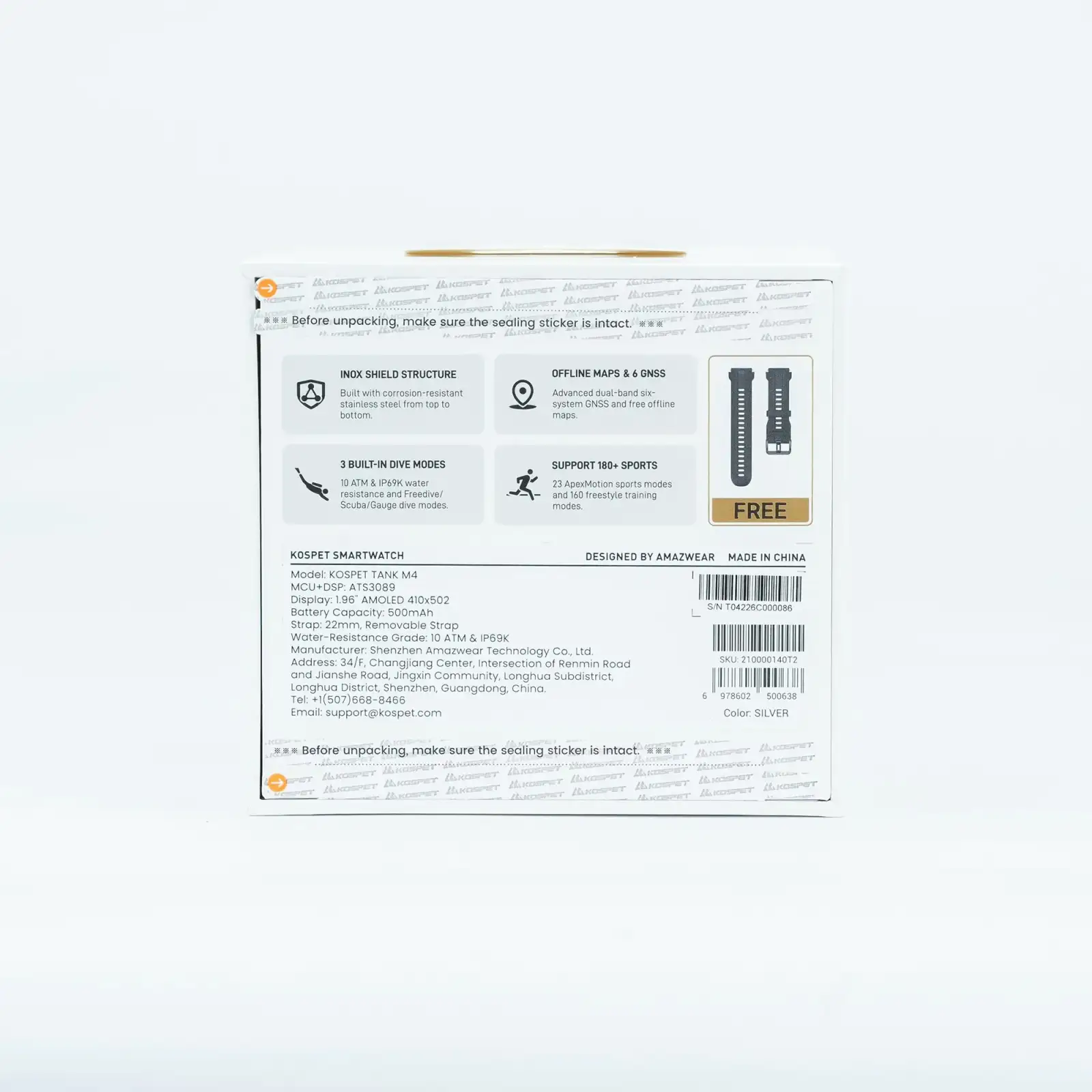 Розумний годинник TANK M4 SE SILVER KOSPET (TANK M4SE SILVER) UA