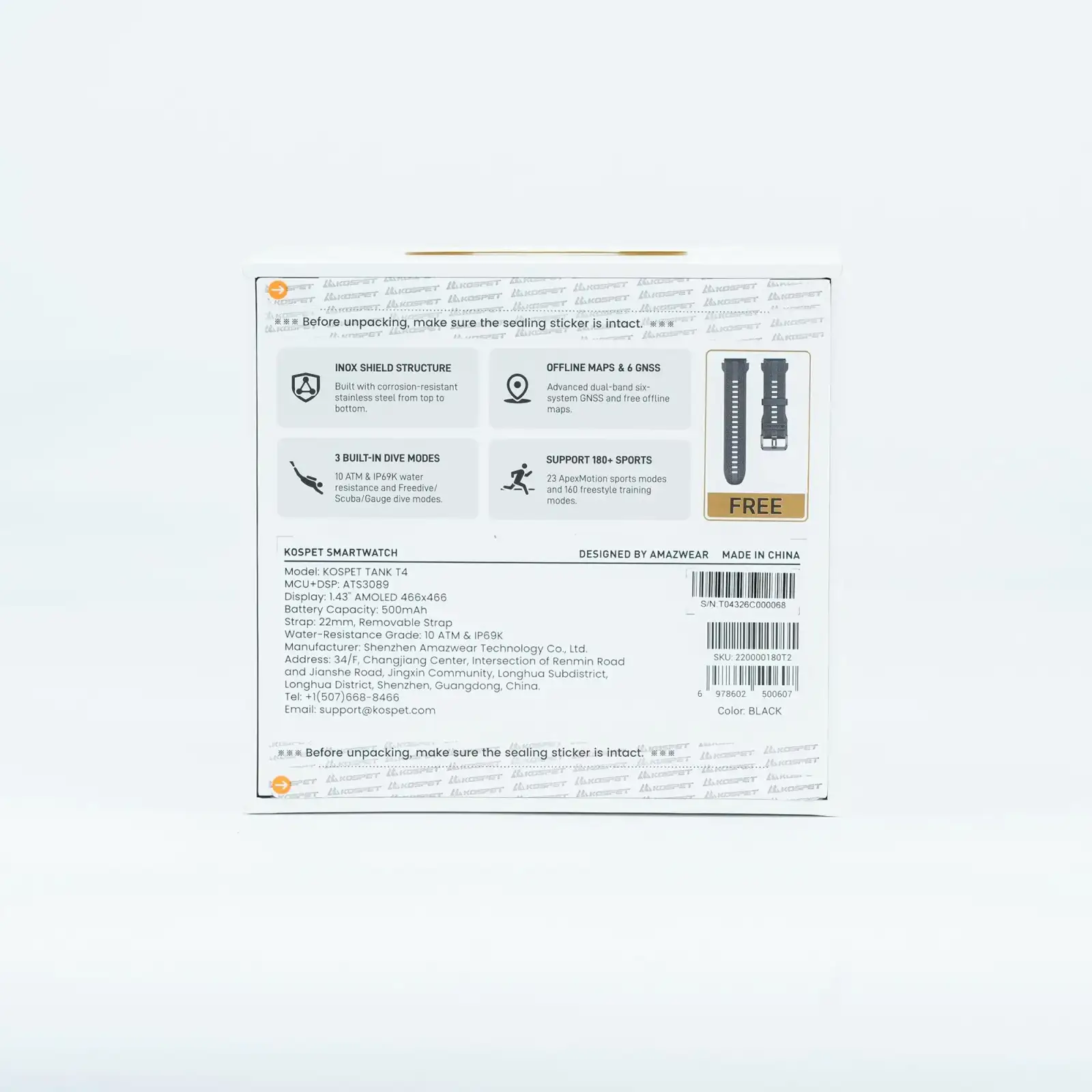 Розумний годинник TANK T4 SE BLACK KOSPET (TANK T4SE BLACK) UA