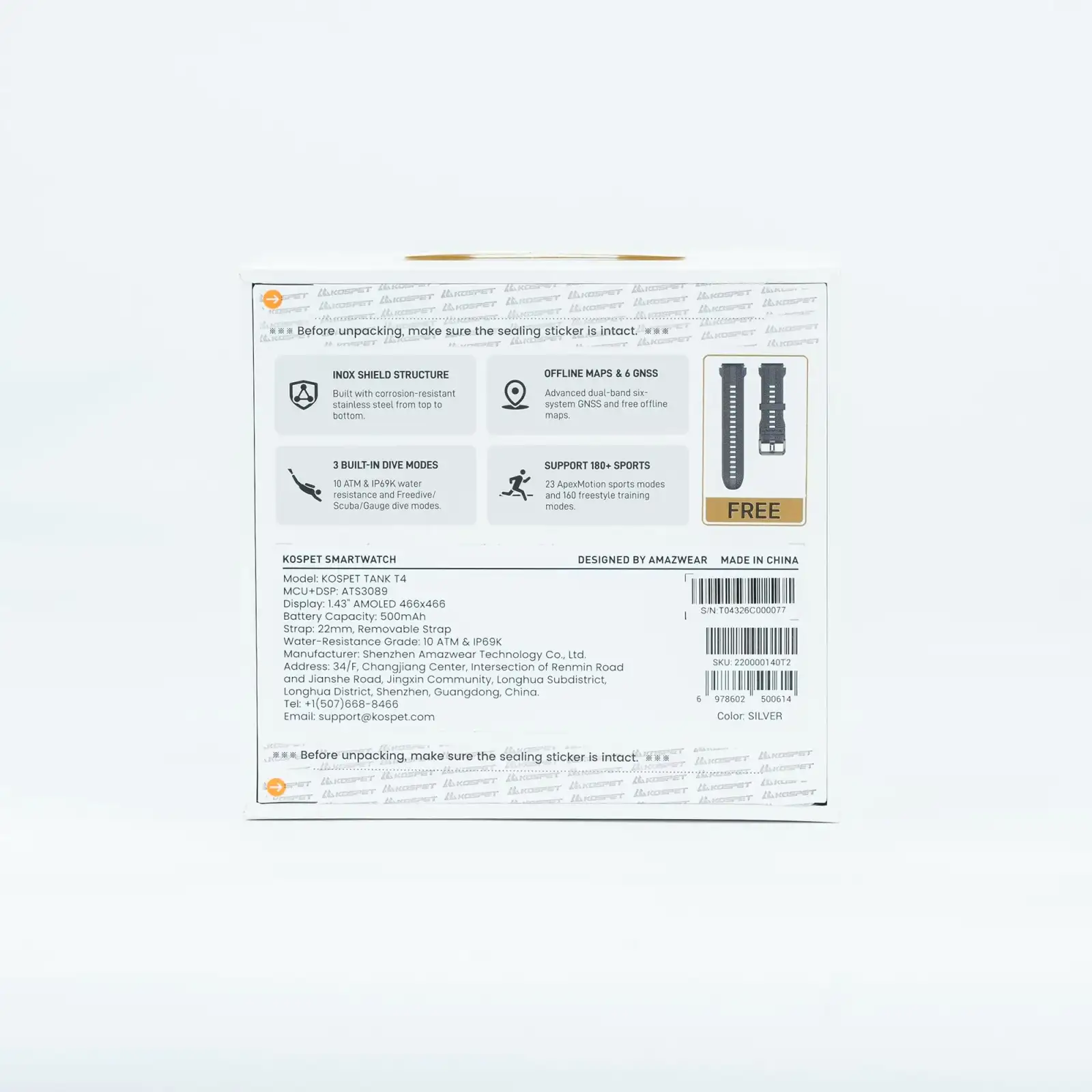 Розумний годинник TANK T4 SE SILVER KOSPET (TANK T4SE SILVER) UA