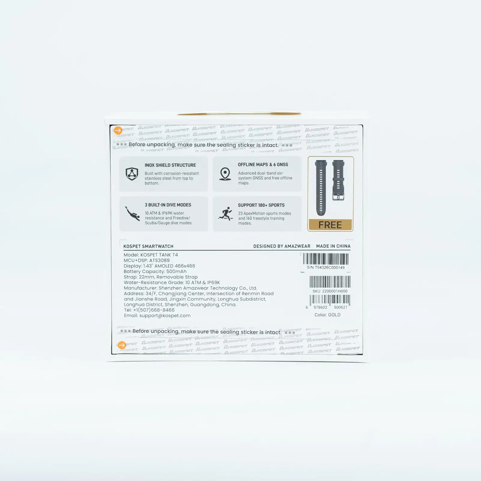 Розумний годинник TANK T4 SE GOLD KOSPET (TANK T4SE GOLD) UA