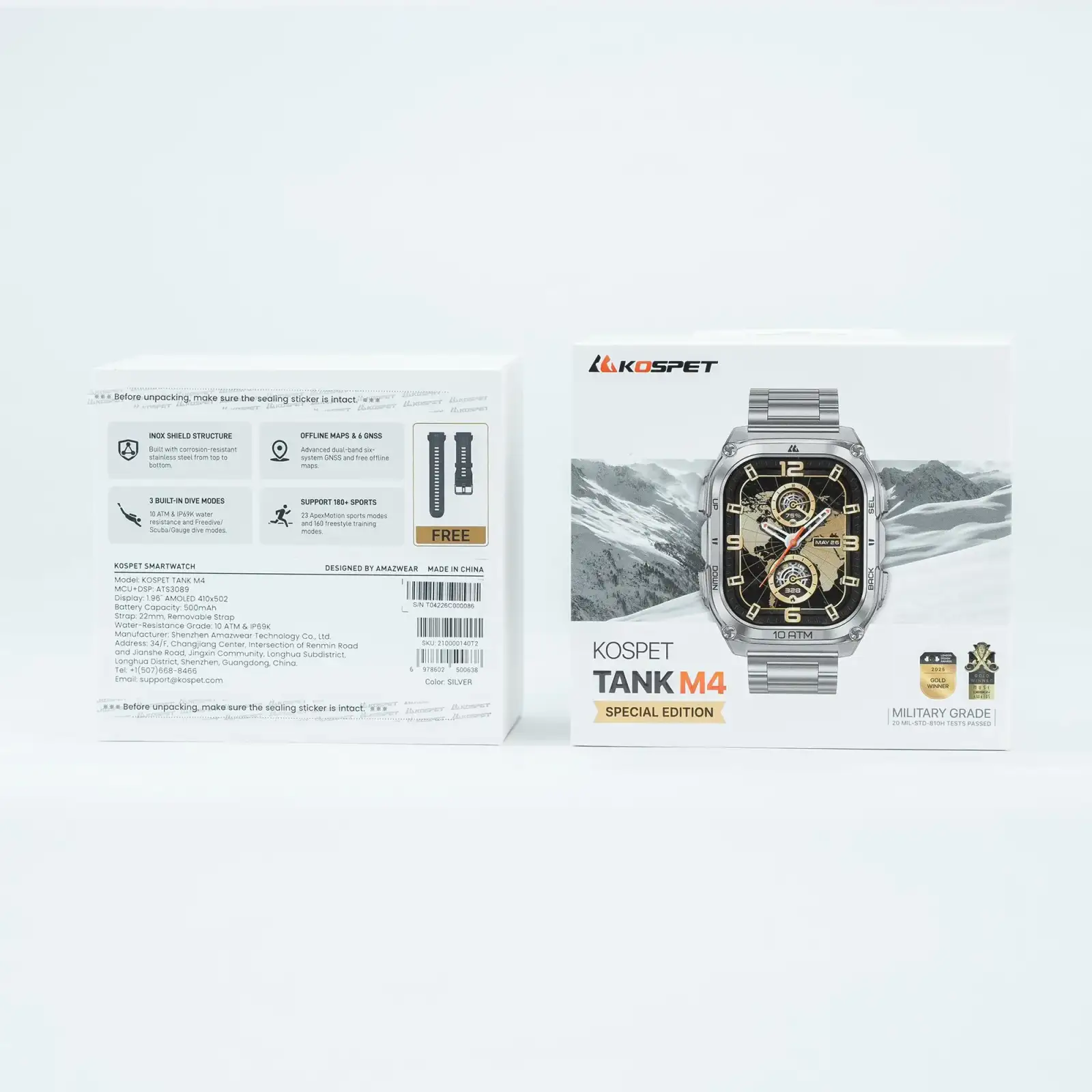 Розумний годинник TANK M4 SE SILVER KOSPET (TANK M4SE SILVER) UA