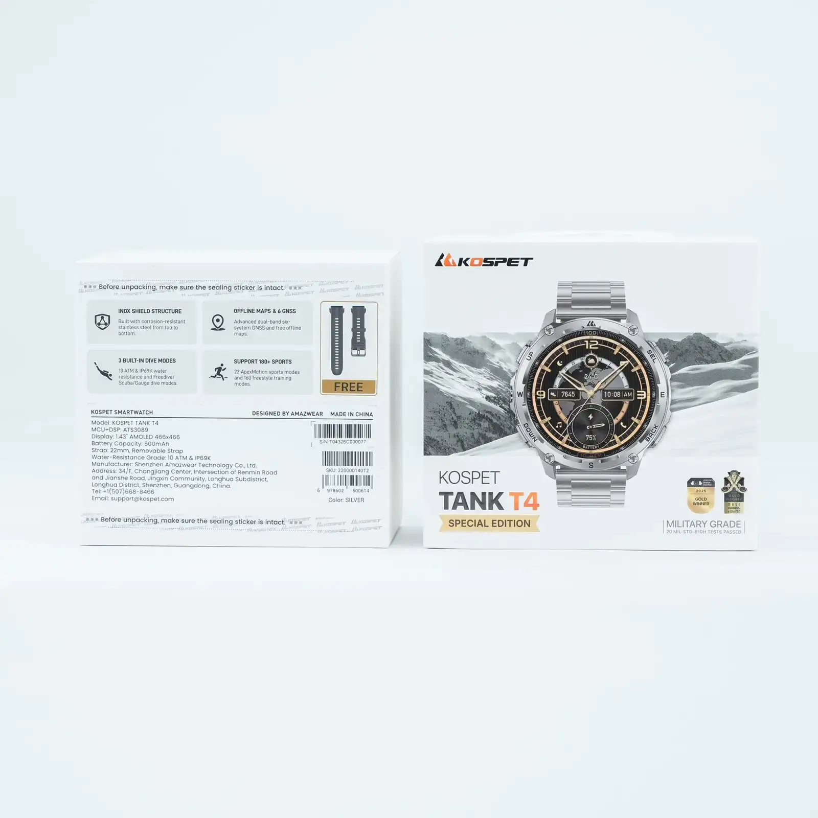 Розумний годинник TANK T4 SE SILVER KOSPET (TANK T4SE SILVER) UA