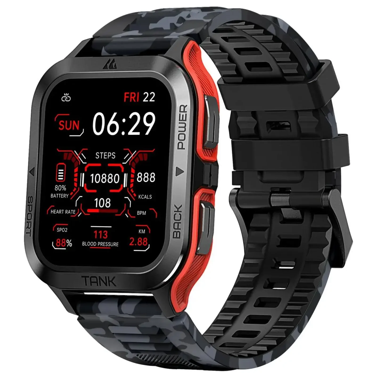 Змінний ремінець KOSPET CAMO GREY/BLACK 22MM (STRAP CAMO) UA