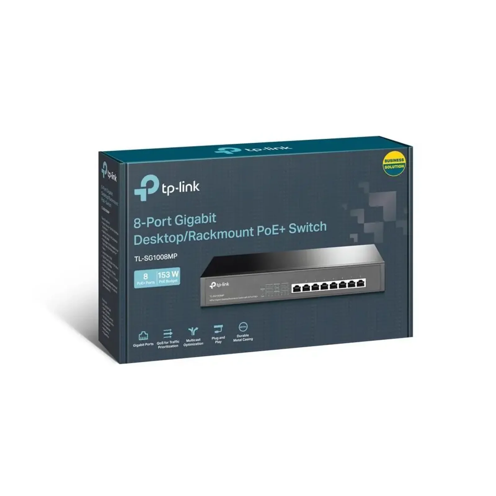 Стієчний свитч з 8 портами PoE + TL-SG1008MP TP-Link UA