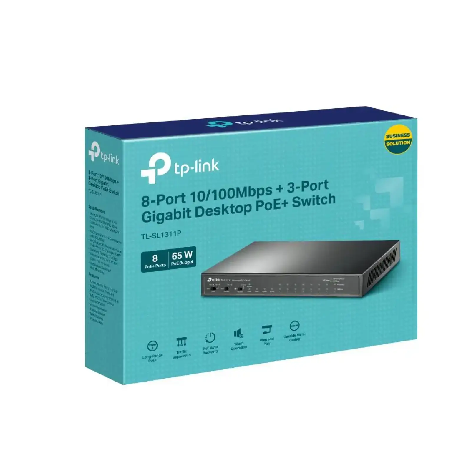 Комутатор 8-портовий 10/100 Мбіт/с із PoE+ , TL-SL1311P TP-LINK UA