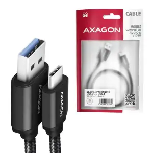 Кабель USB-C TO USB3.2 1M BLACK BUCM3-AM10AB AXAGON UA