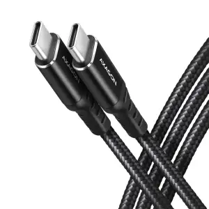 Кабель AXAGON BUCM3-CM10AB USB-C-USB-C 3.2 Gen 1, 3m, PD 60W, 3A, чорний (BUCM3-CM30AB) UA