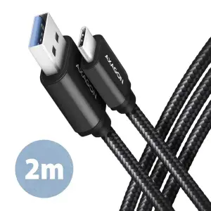Кабель USB-C TO USB3.2 2M BLACK BUCM3-AM20AB AXAGON UA