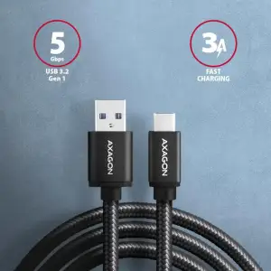 Кабель USB-C TO USB3.2 2M BLACK BUCM3-AM20AB AXAGON UA