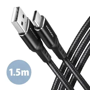 Кабель USB-C TO USB2.0 1.5M BLACK BUCM-AM15AB AXAGON UA