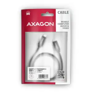 Кабель AXAGON BUCM2-CM20AB USB-C-USB-C 2.0, 2м, PD 240W 5A, Чорний UA