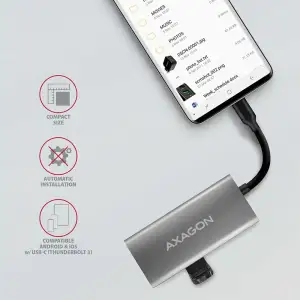 Хаб концентратор AXAGON HMC-4G2 SuperSpeed ​​USB-C 10 Gbps SPEEDSTER 4, Сірий UA