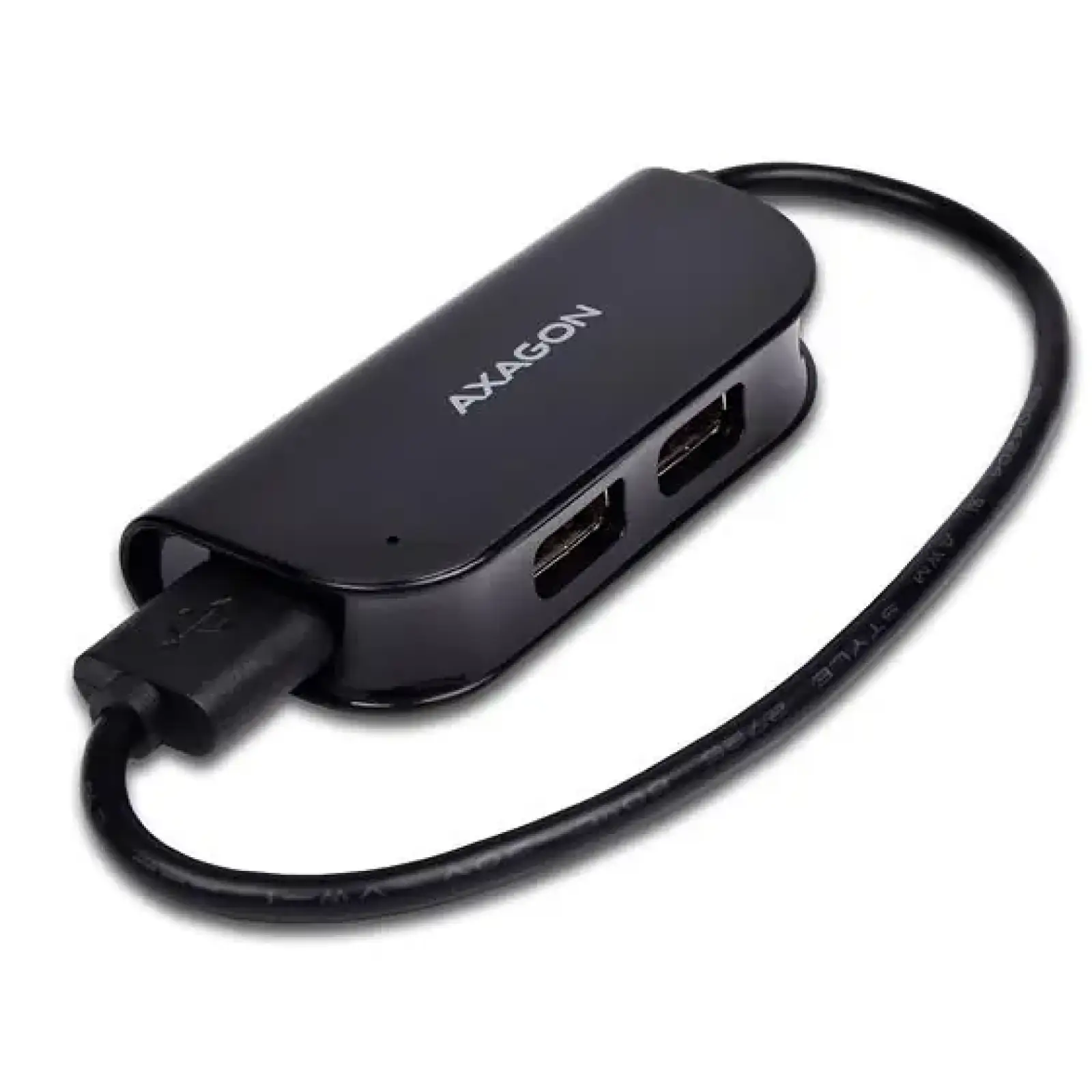 Хаб AXAGON HUE-X4B USB READY hub, USB-A кабель 20см, Чорний UA