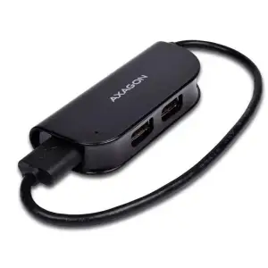 Хаб AXAGON HUE-X4B USB READY hub, USB-A кабель 20см, Чорний UA