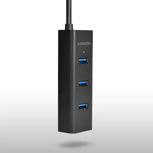 Хаб AXAGON HUE-S2BL USB3.0 CHARGING hub, 1.2м кабель, MicroUSB зарядка, Чорний UA